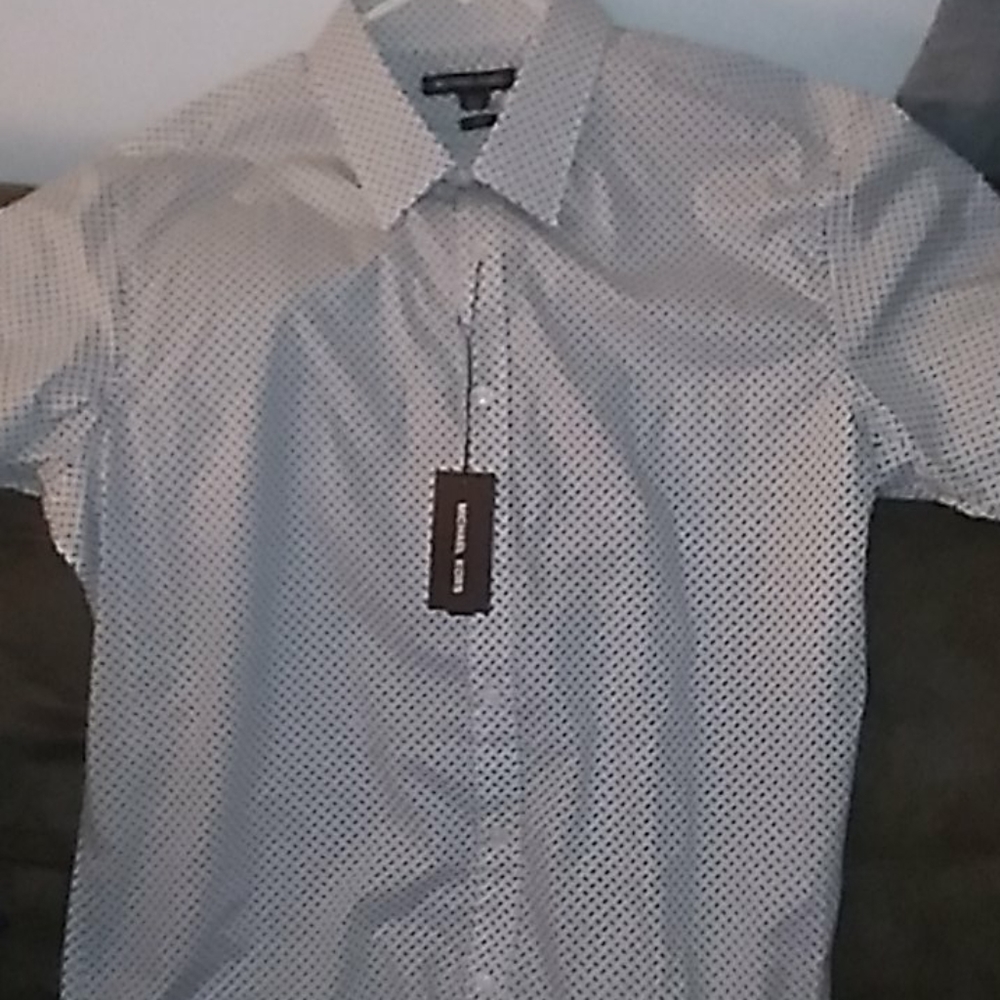 Micheal kors stretch fit butyon down shirt